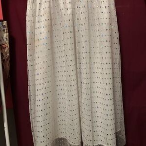 SHEIN White Sequin Midi Skirt